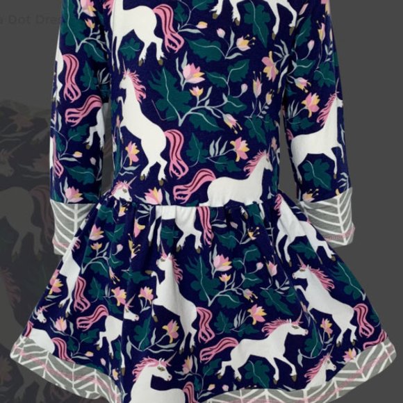 Girls Boutique Unicorn Dress - Picture 2 of 5